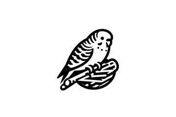 budgerigar silhouette vector illustration