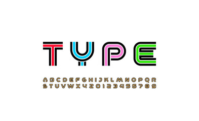 Fototapeta premium Modern striped font, alphabet made art style
