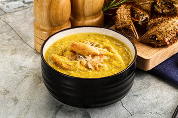 Corn cream soup with crab