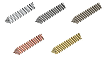 Set of multi color or shades of billets isolated on white