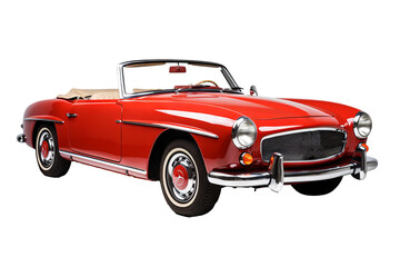 Convertible car isolated on transparent background, png format showcasing sleek modern vehicle design ideal for digital illustrations, automotive advertisements, and design projects needing versatile 