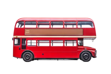 Fototapete Rund High-quality png image of a classic red double-decker bus isolated on transparent background for urban transportation designs and digital artwork projects © Ameer