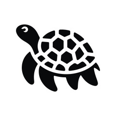 Turtle black silhouette vector with white background.