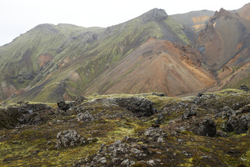 Landmannalaugar trail in Iceland, mountines