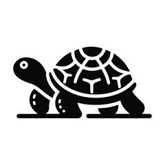Turtle black silhouette vector with white background.