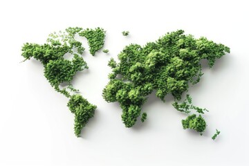 3D green world map for Earth and environment awareness.