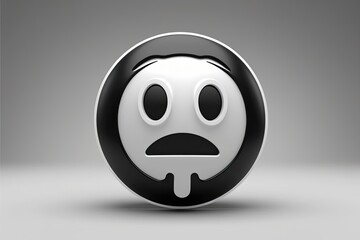 Obraz premium Curious Inquisitive Emoticon: 3D Face Expression and Perspective Icon