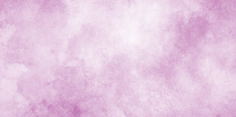 Clouds on pink or purple paper texture canvas, abstract grunge background with smoke, Aquarelle painted fresh and cloudy pink sky with clouds, pink winter vector watercolor art background with clouds.