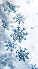 Blue and White Christmas Snowfall Background with Snowflakes Snow Falling Winter Snowy Overlay Xmas Wallpaper Festive Loading Screen Backdrop Business Marketing Holiday Sale Concept Element