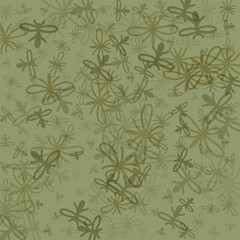 swarm midges flying in the air, hand-drawn, green vector background