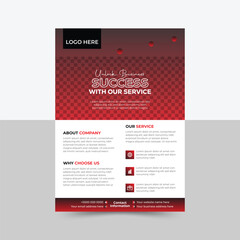 Corporate flyer design, creative stylish flyer template, vector template in A4 size, red color modern flyer, perfect for creative professional business, vector template. print ready.