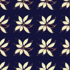 The flowers are symmetrically arranged but vary in size, creating a balanced yet dynamic composition