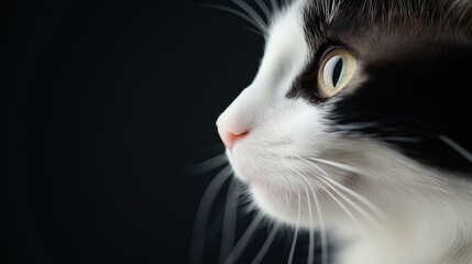 Obraz premium Closeup of cats face and eyes, looking at the camera. 