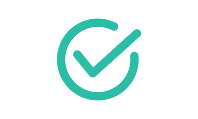 Greenish-blue check mark icon vector. green tick mark icon for web design. yes , right concept. vector illustration eps 10.