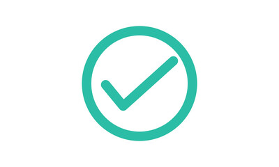 Greenish-blue check mark icon vector. green tick mark icon for web design. yes , right concept. vector illustration eps 10.