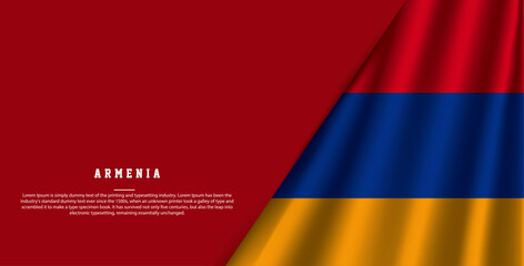 Armenia Flag national day banner design flag theme graphic art web background Abstract celebration vector illustration