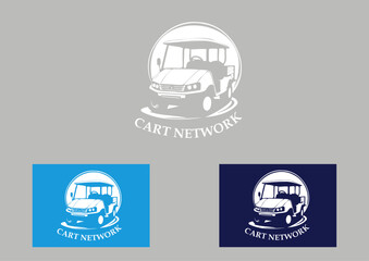 Sleek Cart Network Logo Trio in Monochrome and Colors