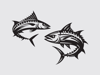 King mackerel fish silhouette illustration