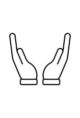 vector icon two open hand.palm hand open. protect symbol