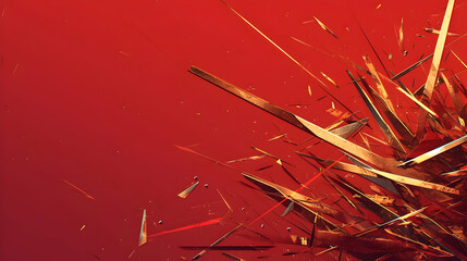 Abstract Red and Gold Geometric Shapes Background