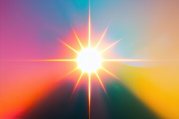 Obraz premium Cinematic Glow Overlay Effect with Vibrant Light Flare on Bright Color Palette