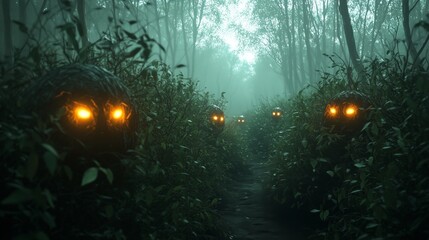 Glowing Eyes in Mystical Woods