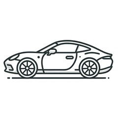 Naklejka premium Ilustrasi Buku Mewarnai Kendaraan Minimalis Coupe