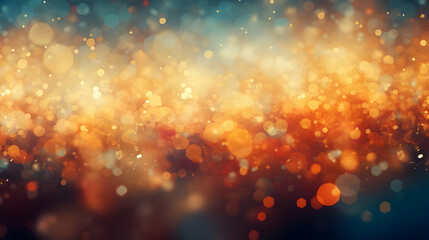 Golden Bokeh Lights Blurred Background Abstract Festive