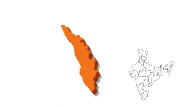 India Map Showing kerala State in Detail