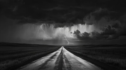 urney_Through_the_Storm_A_lonely_road_leading_towa