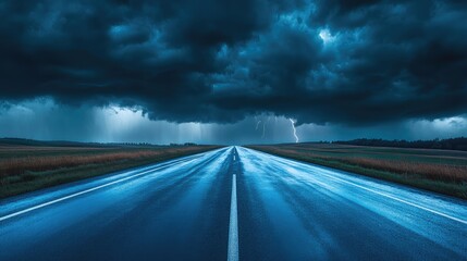 urney_Through_the_Storm_A_lonely_road_leading_towa