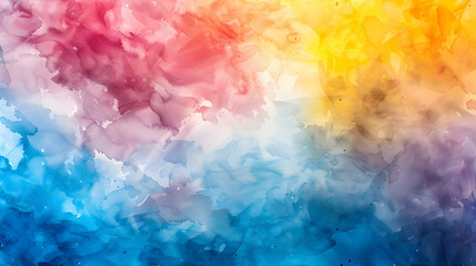 Abstract Watercolor Background with Blending Colors and Splashes