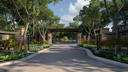 Obraz premium Entrance to a gated community