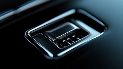 Close-up of a Rectangular Slot on a Black Surface