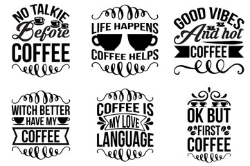 Fototapeta premium Minimal Coffee Labels And Badges, Phrases Pack Vector Illustration for Label, Gift Card, Decal