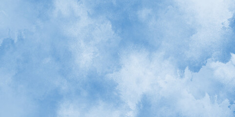 The morning fresh sky blue texture clouds, watercolor texture and watercolor and grunge blue paper, watercolor abstract painting of blue grunge texture.	