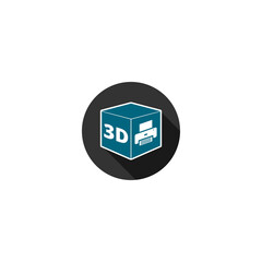 3D Print sign icon isolated on transparent background