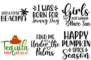 Cute Summer Labels And Badges, Hand Lettering Collection Vector Illustration for Announcement, Sticker, Mug Design