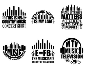 Modern Music Phrases, Invitation Collection Vector Illustration for Advertising, Banner, Social Media Post