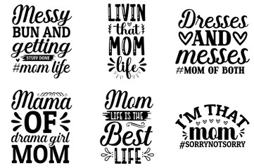 Obraz premium Creative Mom Invitation, Typographic Emblems Collection Vector Illustration for Newsletter, Motion Graphics, Packaging
