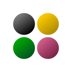 Set of starburst, sunburst badges. 4 different color icon isolated on transparent background