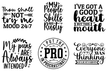 Obraz premium Creative Funny Calligraphy, Typography Pack Vector Illustration for Greeting Card, Postcard, Social Media Post