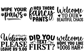 Elegant Doormat Typography, Invitation Set Vector Illustration for Presentation, Brochure, Stationery