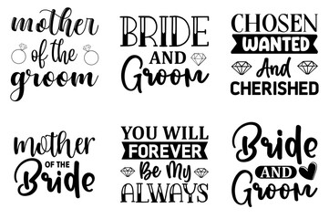 Fototapeta premium Classic Wedding Typography, Invitation Pack Vector Illustration for Icon, Label, Newsletter