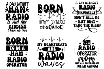 Fototapeta premium Simple Radio Phrases, Calligraphy Bundle Vector Illustration for Greeting Card, Newsletter, Vouchers