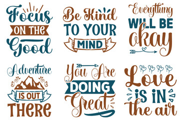 Fototapeta premium Decorative Motivational Calligraphic Lettering, Hand Lettering Set Vector Illustration for Magazine, Social Media Post, Brochure