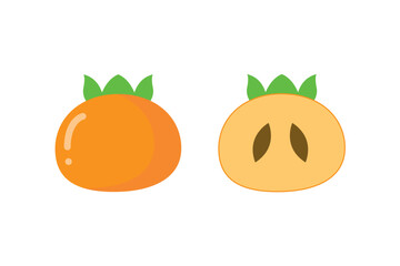 Persimmon cartoon vector. Persimmon on white background.