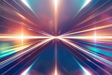 Obraz premium Stunning Lens Flare Overlay with Radiant Chromatic Distortion and Vibrant Spectrum Effects