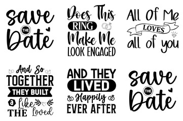 Creative Wedding Quotes, Inscriptions Pack Vector Illustration for Infographic, Poster, Icon