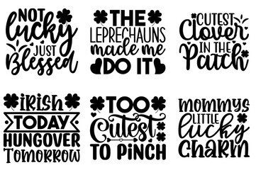 Obraz premium Vibrant St Patricks Day Calligraphic Lettering, Quotes Pack Vector Illustration for Advertisement, Advertising, Sticker